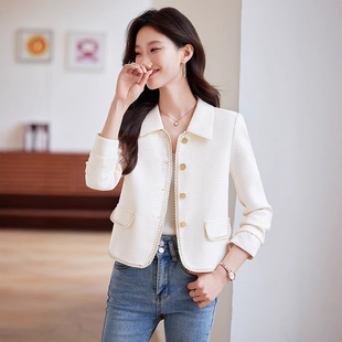 Blue Chanel Style Short Coat Women's Spring 2025 New Style Celebrity Elegant Fashion Age-reducing Small Suit Top