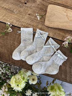 Ultra-thin summer children's socks girls breathable thin bow cute western style princess socks socks mesh socks wholesale