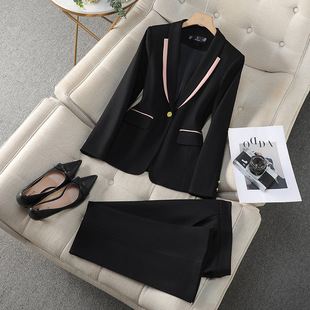 2024 autumn and winter new business attire ladies high-end long sleeve suit suit popular trend slim white collar pants