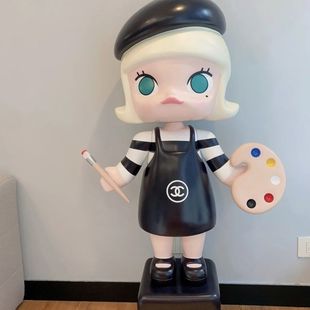 Bubble Mart Molly Жасмин маленький художник ручной ретро сетка красная спальня украшения для домашней гостиной столешница смолы