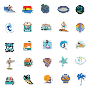 50 summer beach surfing graffiti stickers luggage trolley case scooter laptop waterproof stickers