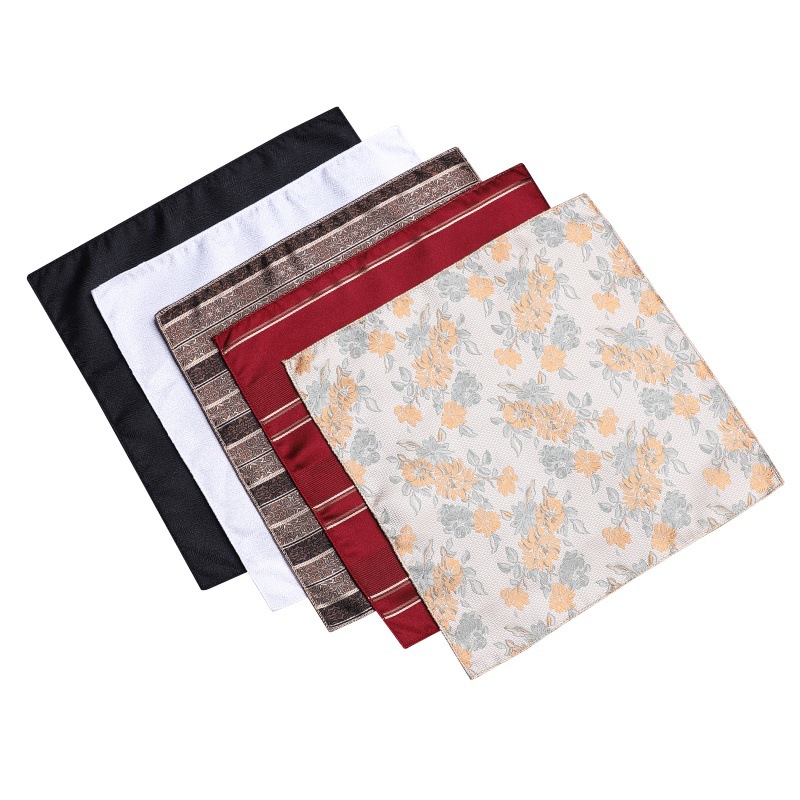 Factory Wholesale In-Stock Items: Men's Suit Pocket Squares Can Be Paired Separately, Featuring a Vintage Jacquard Design with a Luxurious French Style