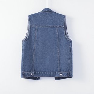 Stitching Contrast Color Denim Vest Women's Outer Wear 2023 New Slim Korean Style Fashionable All-Match Stylish Horse Clip