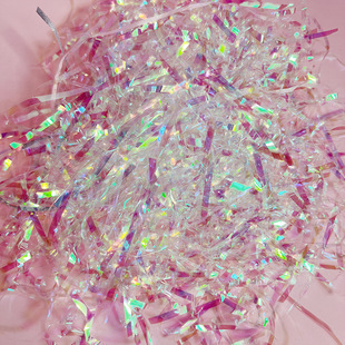Factory wholesale raffia grass shredded paper gift box filler hand gift candy fruit box flash decorative paper scraps