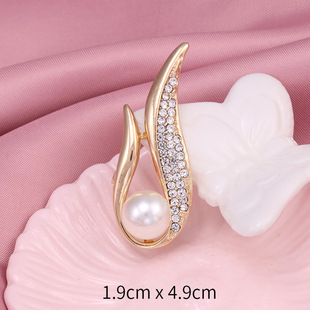 Bow Brooch Japanese Style Fashion Creative Corsage Pin Pearl Rhinestone Personality Niche Pin Exquisite Accessories
