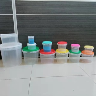 Henghui Manufacturer 2L Transparent PLastic Bucket SeaLed with HandLe with Lid Food Toy ChemicaL Storage Bucket in Stock