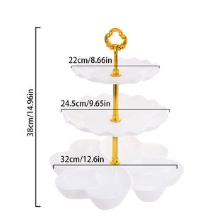 [Factory Direct Supply] Three-layer compartment anti-string flavor Three-layer fruit plate Dessert table Fruit plate Party snack cake rack