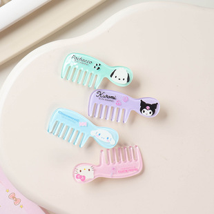 Sanrio Genuine Cute Cartoon Girl's Heart Cute Fun Hair Accessories Dress Up Mirror Comb suit Hairpin Daily Matching Decoration