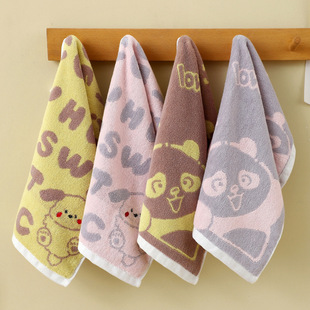 Pure Cotton Children's Towel for Wash Face Household Pure Cotton Absorbent Soft Hair-free Baby Cartoon Children's Long Children's Towel