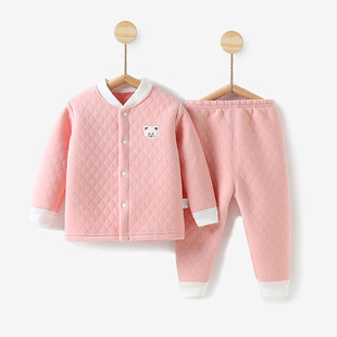Baby Warm suit Autumn and Winter Cotton Men's Baby's Autumn Clothing Female Baby's Underwear Spring and Autumn Thickened Cardigan Autumn Clothes Autumn Pants