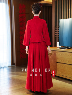 Toast Dress suit 2025 New Chinese Style Engagement Dress Slimming Bride Wedding Door Red dress Women