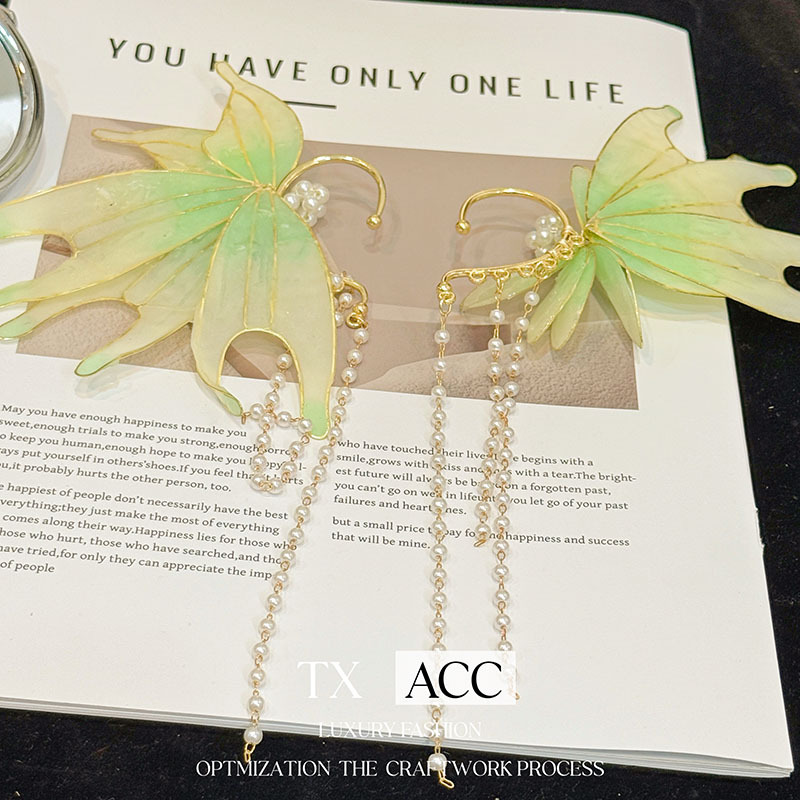 Super Fairy Exquisite Elf Exquisite Tassel Earrings Sweet Style Niche High-End Earrings Personalized Fashion Fairy Earrings