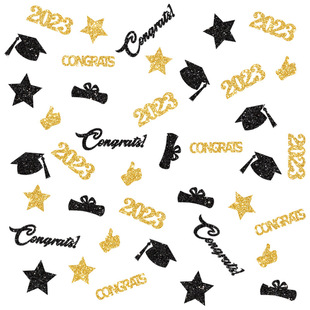 Cross-border graduation season confetti table decoration scholar hat five-pointed star scattered pieces graduation party throwing confetti wholesale