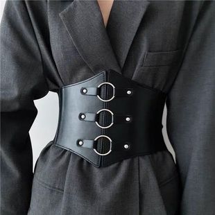 European and American Fashion Love Super Wide Waist Seal Women's Decorative Matching Skirt Shirt Nightclub Waist Elastic Elastic Belt Trendy