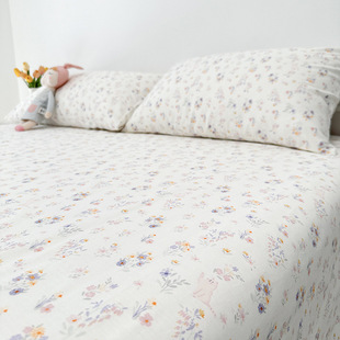 2024 new twill literary striped dormitory bed single cotton single piece 40 single double spring and summer sheets can be customized