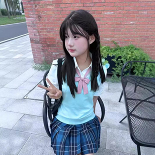 [Four suit] JK Uniform Stacked Vest Vest Plaid Skirt Skirt Shirt suit Women's Sleeveless Sweater