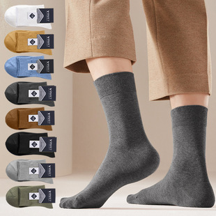 Socks Men's Spring and Autumn Deodorant Breathable Sweat Absorbing Sports Leisure Cotton Socks Summer Men's Pure Cotton Mid-tube Socks Zhuji Hosiery
