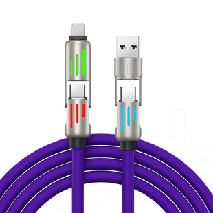 240W light column four-in-one data line light column four-in-one Typec data line PD flash charging colorful lights fast charging line