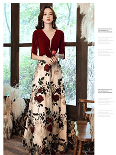 plus size toast clothing new autumn and winter wine red velvet 200kg chubby girl cover meat slimming bride wedding back to wholesale