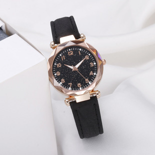 Casual frosted Digital Belt Women's Watch starry sky luminous little women's watch manufacturer in stock quartz watch wholesale