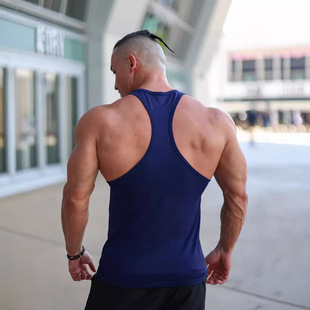 YOUNGLA New Running Sports Fitness Sleeveless Top Casual Breathable Elastic Muscle Giant Steel Vest