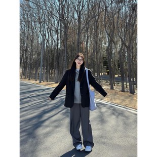 New in spring! Korean Style Atmosphere Wearing Temperament High-end Suit Jacket Casual Wide-leg Pants Two-piece Suit