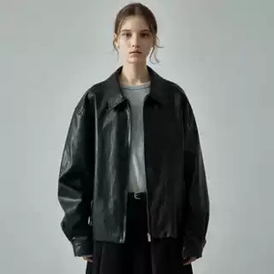 Korean Style 2024 Autumn New Leather Jacket Women's Loose Designer Niche High-end Jacket Slimming Short