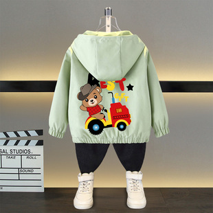 Children's Clothing Boys' Spring Coat 2025 New Style Western Style Boys Spring and Autumn Fried Street Coat Jacket Trendy Jacket