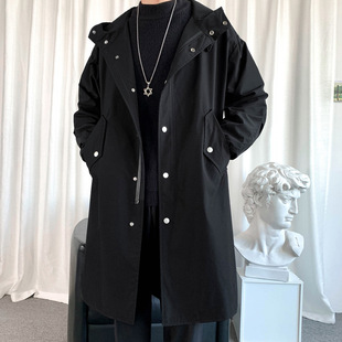 2024 Fall/Winter New Men's Coat in stock Youth plus size Hooded Mid-length Parksuit Loose Coat for Men