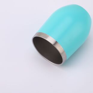 Cross-border exclusive 304 stainless steel plastic-sprayed egg cup eggshell Cup vacuum double-layer portable red wine cup 12oz