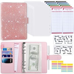 in stock cross-border A6 binder zipper bag Macaron notebook leather PU loose-leaf book cash budget hand book