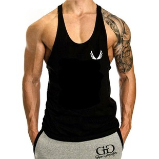 European and American Fitness Vest Men's Summer Sports Vest European Size Sweat Absorbent Breathable Muscle Fitness Training Embossed Vest