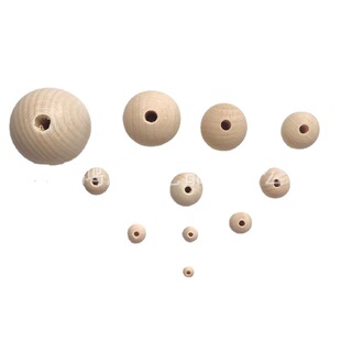 Hemu Round Beads Hemu 4-50mm Through-Hole Round Ball Natural Wood Beads DIY Jewelry Accessories Ready for Sale by the Pound