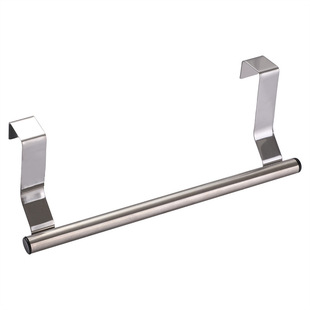 Punch-free Cabinet Door Storage Rack Bathroom Retractable Towel Bar Stainless Steel Door Rear Hanger Towel Finishing Shelf