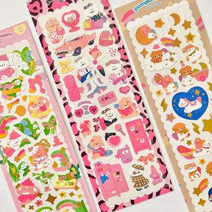 Южная Корея ins же лазерные декоративные наклейки Goo Card DIY декоративные наклейки милый мультфильм позолота серебряные наклейки