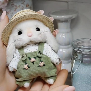 Gardener Dressing Little Rabbit Doll Hat Teddy Rabbit Cute Schoolbag Pendant Doll Plush Toy Birthday Gift