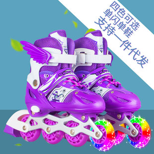 Factory wholesale new single flash children's skates in-line skates roller skates boys and girls skates spot