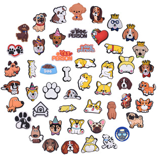 Animal series dog PVC soft rubber hole shoes flower shoe buckle decorative buckle cross-border DIY cute cartoon accessories in stock