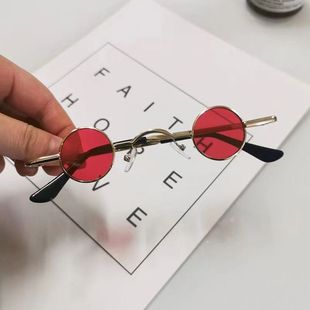 Retro Round Sunglasses Internet Celebrity Same Style Super Small Round Frame Sunglasses Bridesmaid Groomsman Props Glasses