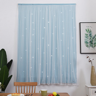 Door Curtain Self-adhesive Internet-famous Curtain Finished Product Punch-free Installation Velcro Paste Shading Bedroom Bay Window Screen Curtain Italian Competition