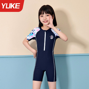Children's Swimsuit Girl's 2025 New Girls' one-piece flat angle fast-drying hot spring swimming equipment for large children and babies