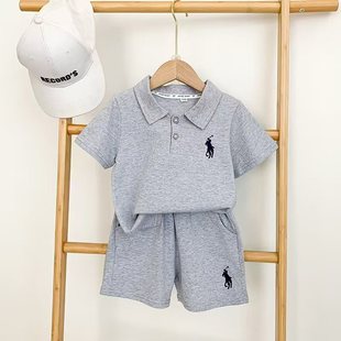 Children's polo shirt suit two new Korean fashion embroidery collar