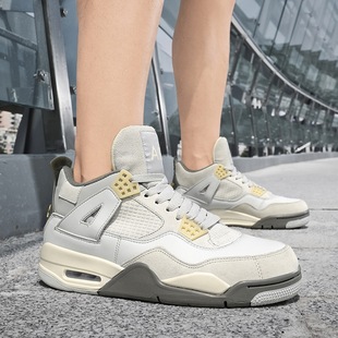 Aj4 Men's Shoes Resistant Official Black Cat Black Samurai Platinum Electric Mother Grey Rabbit sb White Cement Sports Casual Men's and Women's Shoes