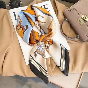 Women's Square Scarf All-match Silk Scarf Advanced Sense Imitation Silk Scarf Scarf 70cm Small Square Scarf Temperament Ribbon Wholesale