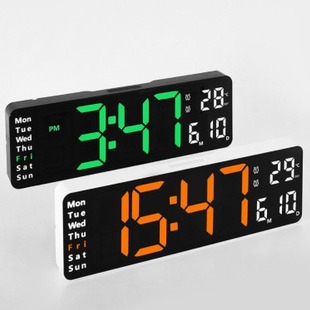 led clock 13 inch simple wall clock multi-function led clock living room clock large font electronic clock multi-group alarm clock temperature