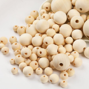 Perforated wooden beads 6-50mm handmade beaded original wooden beads lotus round beads diy lotus jewelry accessories wholesale loose beads