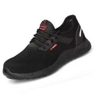 Wholesale labor protection shoes anti-smashing anti-stab fly woven beef bottom labor protection shoes breathable light non-slip sturdy breathable labor protection shoes