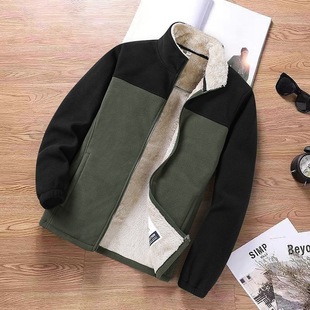 Men's Fleece Fleece Jacket Autumn and Winter Fashionable Leisure Outdoor Warm Sweater Fleece-lined Thickened Fleece Cross-border Goods