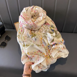 New autumn and winter cotton and linen scarves ladies large size shawl printed scarves gifts wholesale 2024