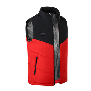 Vertical collar color matching heating vest double control zone 11 electric heating clothes intelligent temperature control warm vest cross-border explosives